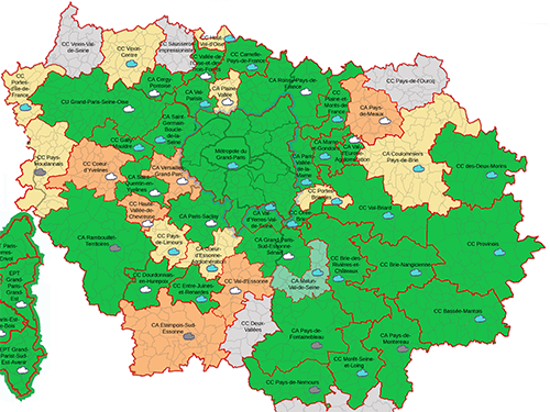 90% des PCAET franciliens adoptés (données mai 2024)